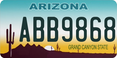 AZ license plate ABB9868