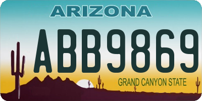 AZ license plate ABB9869