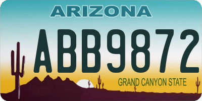 AZ license plate ABB9872