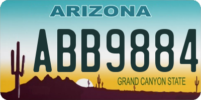 AZ license plate ABB9884
