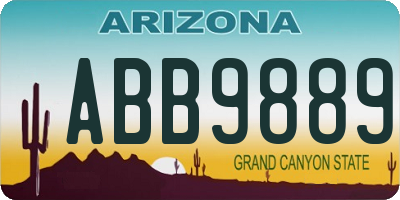 AZ license plate ABB9889