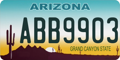 AZ license plate ABB9903