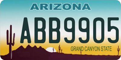 AZ license plate ABB9905