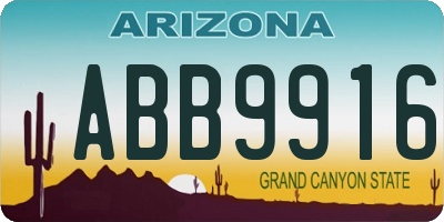 AZ license plate ABB9916