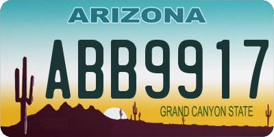 AZ license plate ABB9917