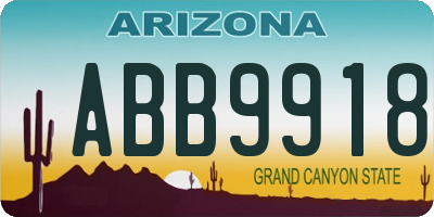 AZ license plate ABB9918