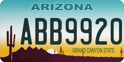 AZ license plate ABB9920
