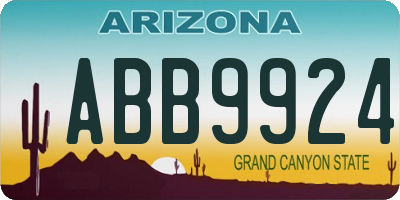 AZ license plate ABB9924