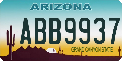AZ license plate ABB9937