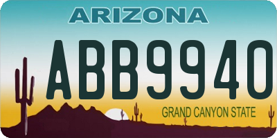 AZ license plate ABB9940