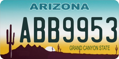 AZ license plate ABB9953