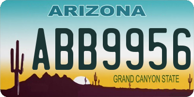 AZ license plate ABB9956