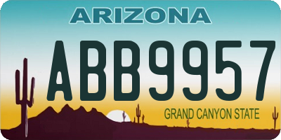 AZ license plate ABB9957
