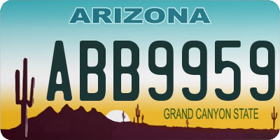 AZ license plate ABB9959