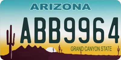 AZ license plate ABB9964