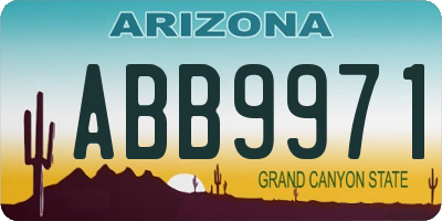 AZ license plate ABB9971