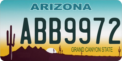 AZ license plate ABB9972