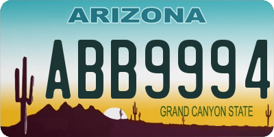 AZ license plate ABB9994
