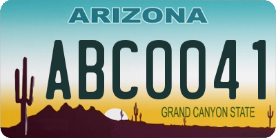AZ license plate ABC0041