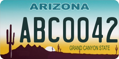 AZ license plate ABC0042