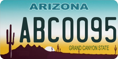 AZ license plate ABC0095