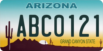 AZ license plate ABC0121