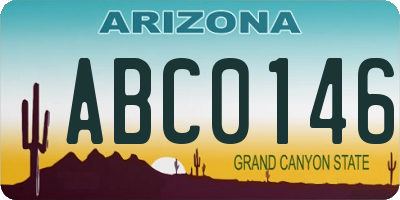 AZ license plate ABC0146
