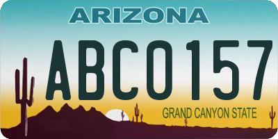 AZ license plate ABC0157