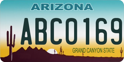 AZ license plate ABC0169