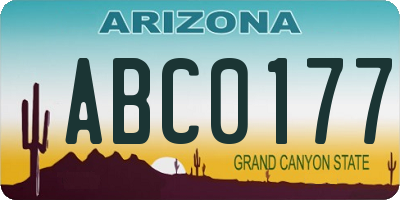 AZ license plate ABC0177