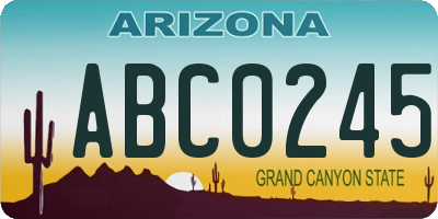 AZ license plate ABC0245