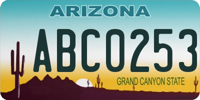 AZ license plate ABC0253