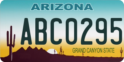 AZ license plate ABC0295