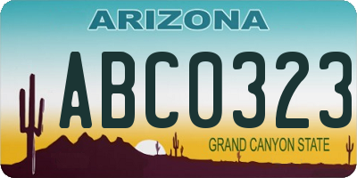 AZ license plate ABC0323