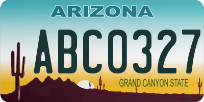 AZ license plate ABC0327