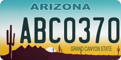 AZ license plate ABC0370