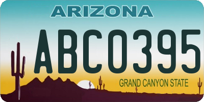 AZ license plate ABC0395