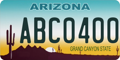 AZ license plate ABC0400