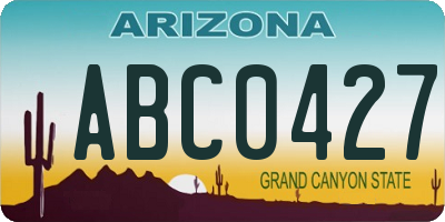 AZ license plate ABC0427