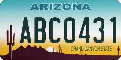 AZ license plate ABC0431