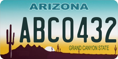 AZ license plate ABC0432