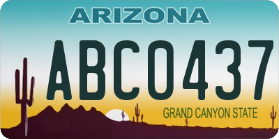 AZ license plate ABC0437