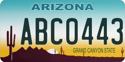 AZ license plate ABC0443