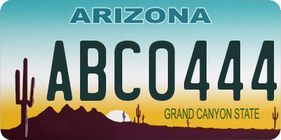 AZ license plate ABC0444