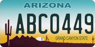 AZ license plate ABC0449