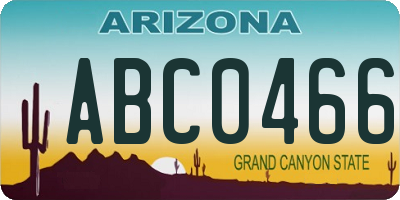 AZ license plate ABC0466