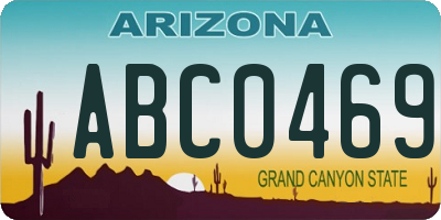 AZ license plate ABC0469