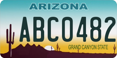 AZ license plate ABC0482
