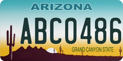 AZ license plate ABC0486