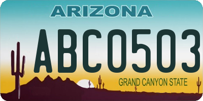 AZ license plate ABC0503